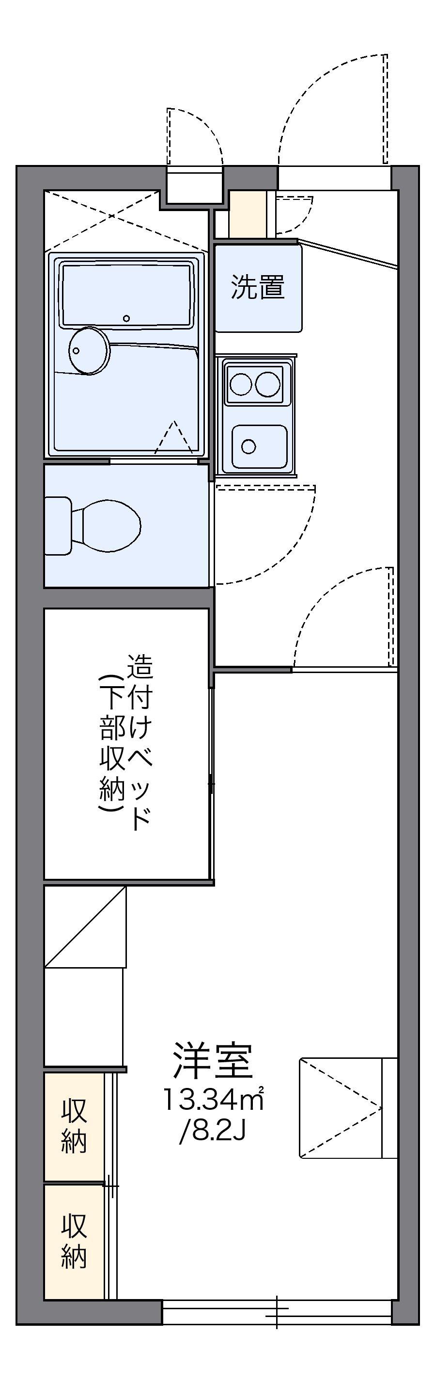 レオパレスわだつみ(1K/2階)の間取り写真