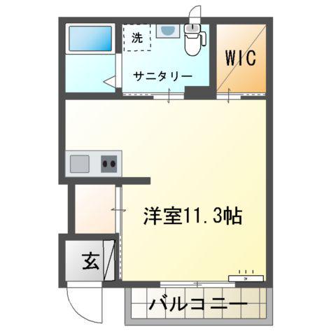 フィレール(1K/1階)の間取り写真