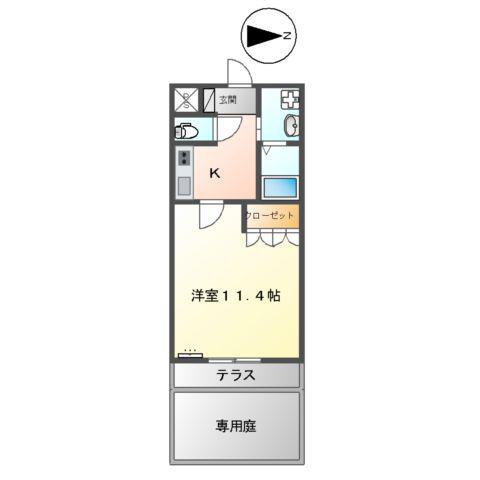 グランチェスタ(1K/1階)の間取り写真