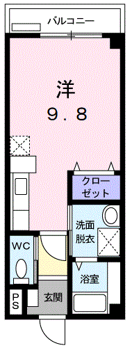 VIOLA・LUTEA(ワンルーム/2階)の間取り写真