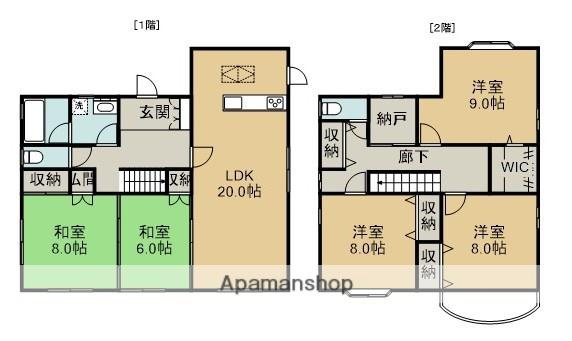 山陰本線 鳥取駅 徒歩48分 2階建 築32年(5LDK)の間取り写真