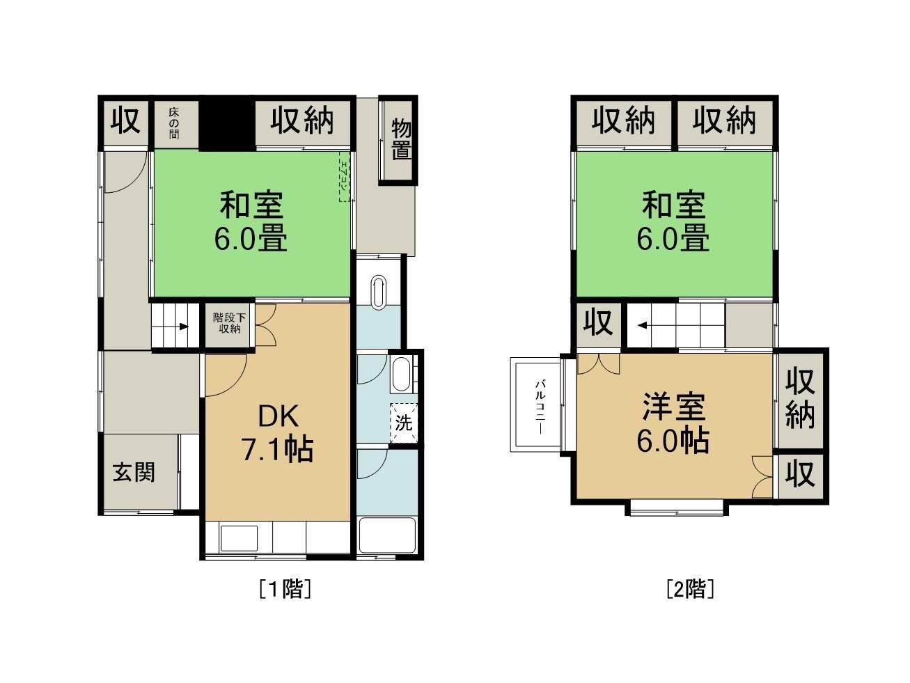 山陰本線 鳥取駅 徒歩25分 2階建 築51年(3DK)の間取り写真