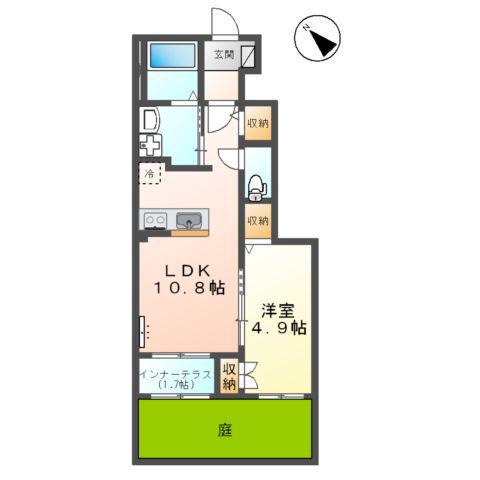 レジデンス・サクラ(1LDK/1階)の間取り写真