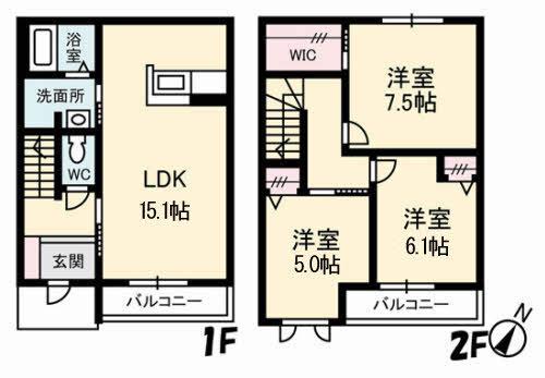 メゾン・ベルジュ(3LDK/1階)の間取り写真