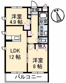 メゾン・はなみずき(2LDK/1階)の間取り写真