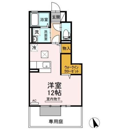 エスト パレ(1K/1階)の間取り写真