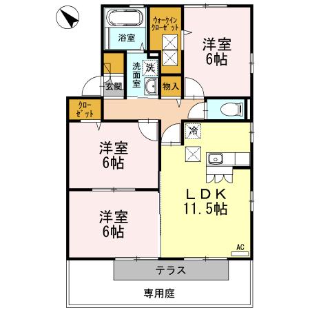 ルミナス(3LDK/1階)の間取り写真