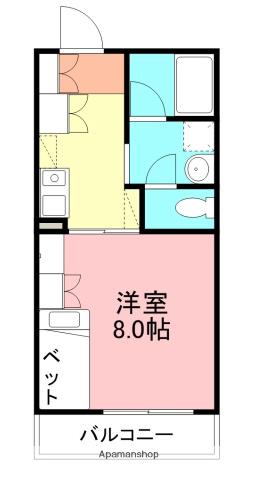 YNT第2マンション(1K/1階)の間取り写真