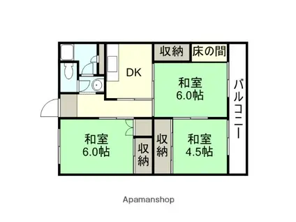 吉川マンション(2LDK/2階)の間取り写真