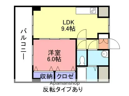 リバーコートC(1LDK/4階)の間取り写真