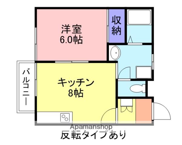 スカイハイツⅢ(1DK/1階)の間取り写真