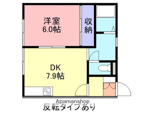 スカイハイツⅡ(1DK/1階)の間取り写真