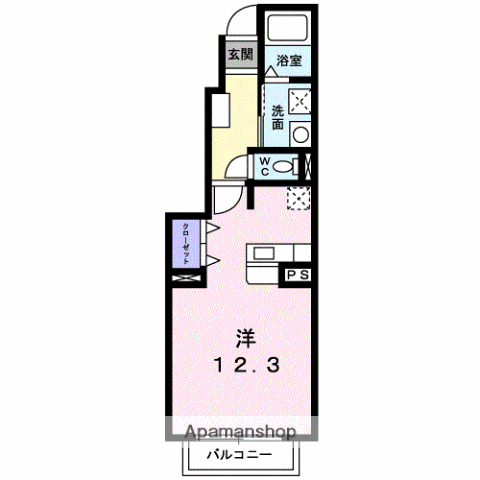 シェルメメゾン(ワンルーム/1階)の間取り写真