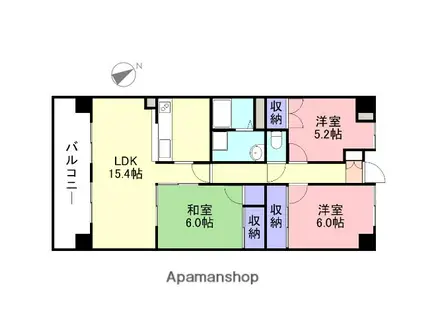 リバーコート(3LDK/6階)の間取り写真