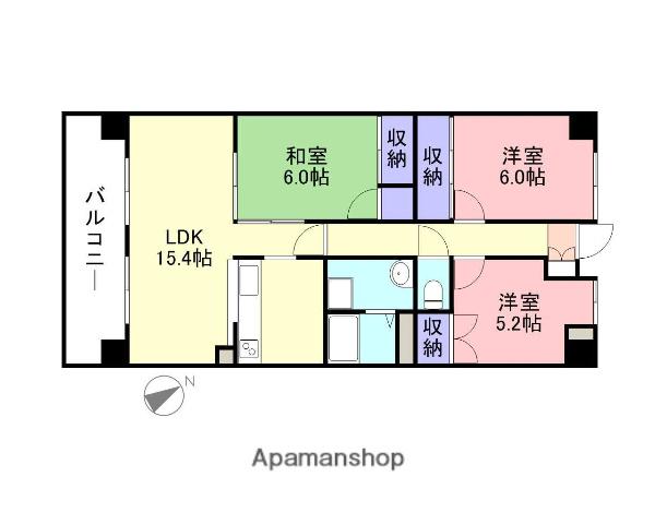 リバーコート(3LDK/5階)の間取り写真