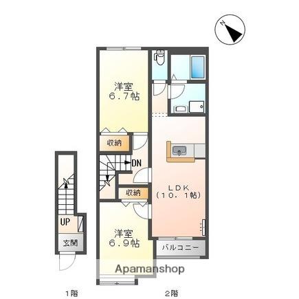 アース・カラー(2LDK/2階)の間取り写真