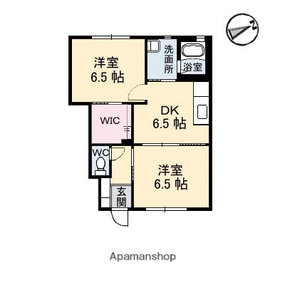 グレイスA(2DK/1階)の間取り写真