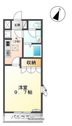 ベルメゾン(1K/1階)の間取り写真