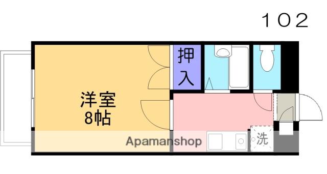 ピアコート(1K/1階)の間取り写真