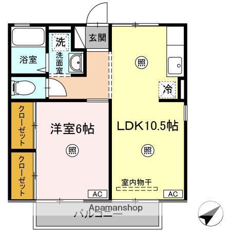 グリーンエクセル(1LDK/2階)の間取り写真