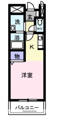 ファインD(ワンルーム/2階)の間取り写真
