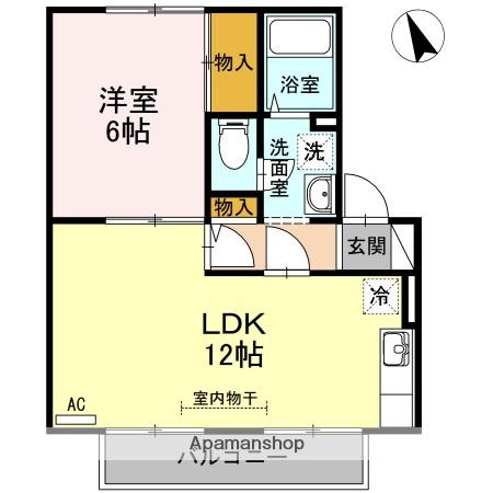 ツインタウンY(1LDK/2階)の間取り写真