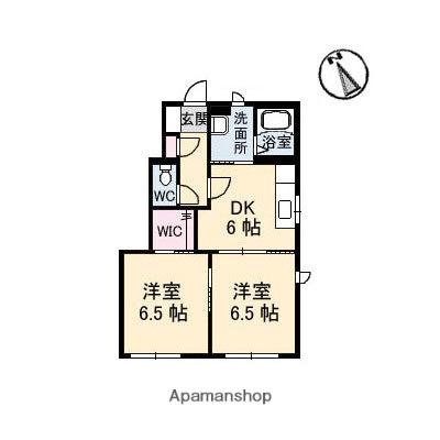 フロイデ(2DK/1階)の間取り写真