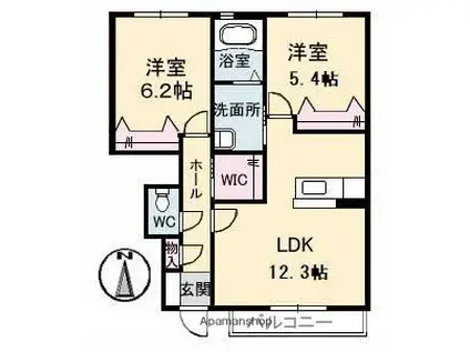 サンソリエス(2LDK/1階)の間取り写真