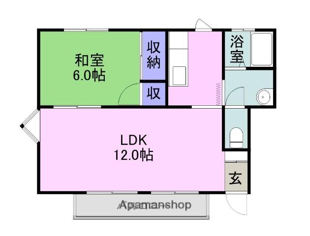 コーポオオタ(1LDK/2階)の間取り写真