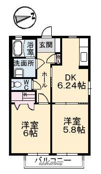 メゾンドプラス(2DK/1階)の間取り写真