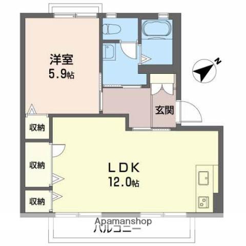 A-ササキ(1LDK/1階)の間取り写真