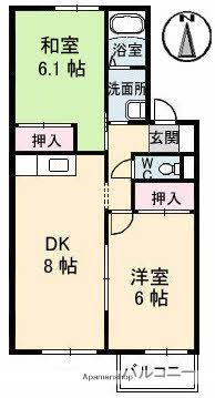 コルキスソード(2DK/2階)の間取り写真