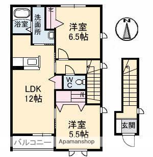 T・H・サルーテ B棟(2LDK/2階)の間取り写真