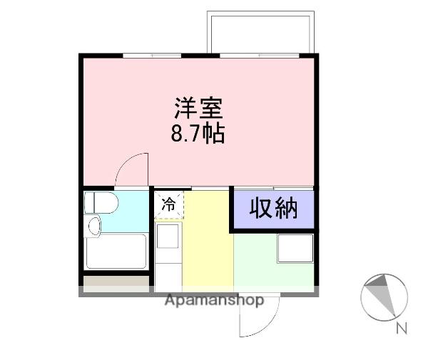 シャンボール5(1K/4階)の間取り写真