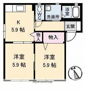 メゾン・アイ・ファミーユB棟(2K/1階)の間取り写真