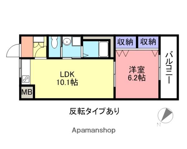 ピアコートB(1LDK/5階)の間取り写真