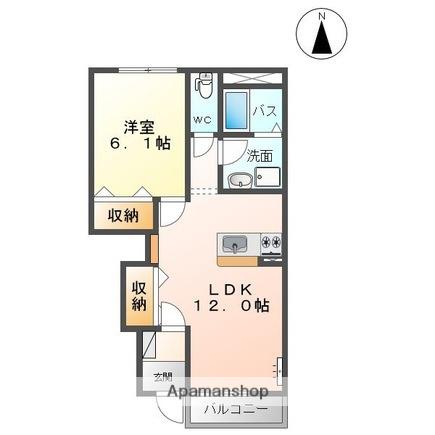 プランドール ソフィア(1LDK/1階)の間取り写真