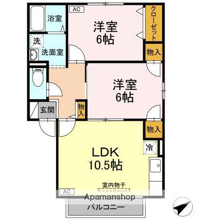 TMKホープⅠ T棟(2LDK/1階)の間取り写真