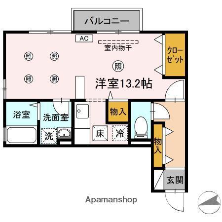 パストラルK B棟(1K/1階)の間取り写真