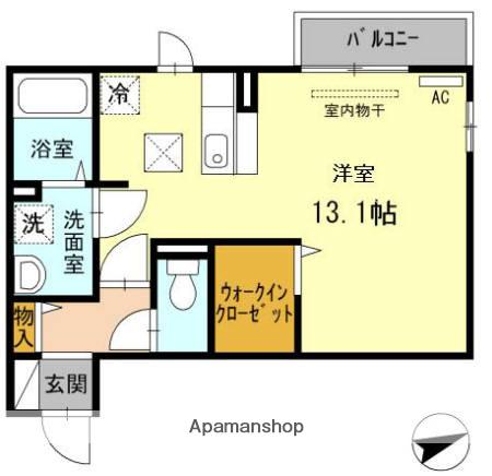 サンリット(ワンルーム/1階)の間取り写真