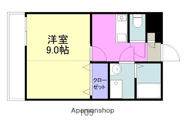 スカイマンションD棟(1K/1階)の間取り写真