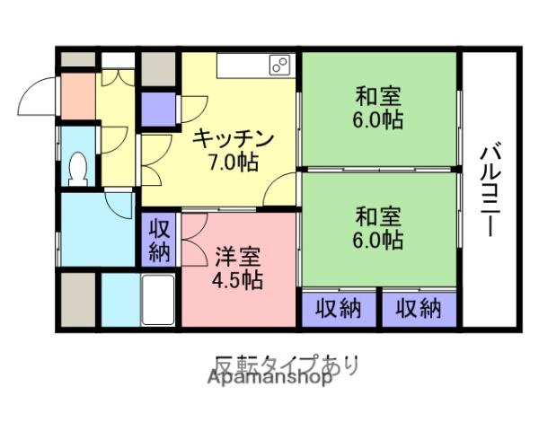 ホワイトキャッスル(3DK/7階)の間取り写真