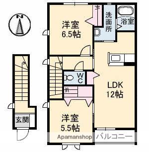 T・H・サルーテ A棟(2LDK/2階)の間取り写真