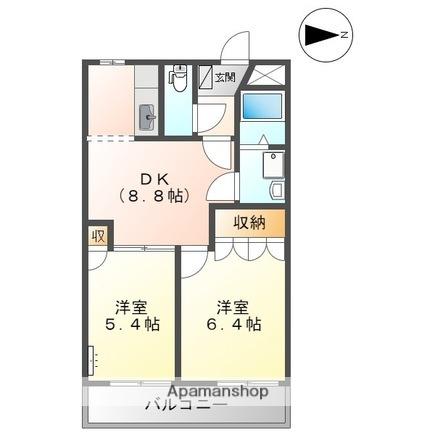 エレガントモレノ(2DK/2階)の間取り写真