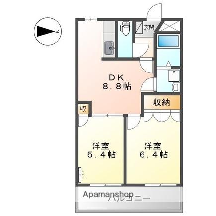 エレガントモレノ(2DK/2階)の間取り写真