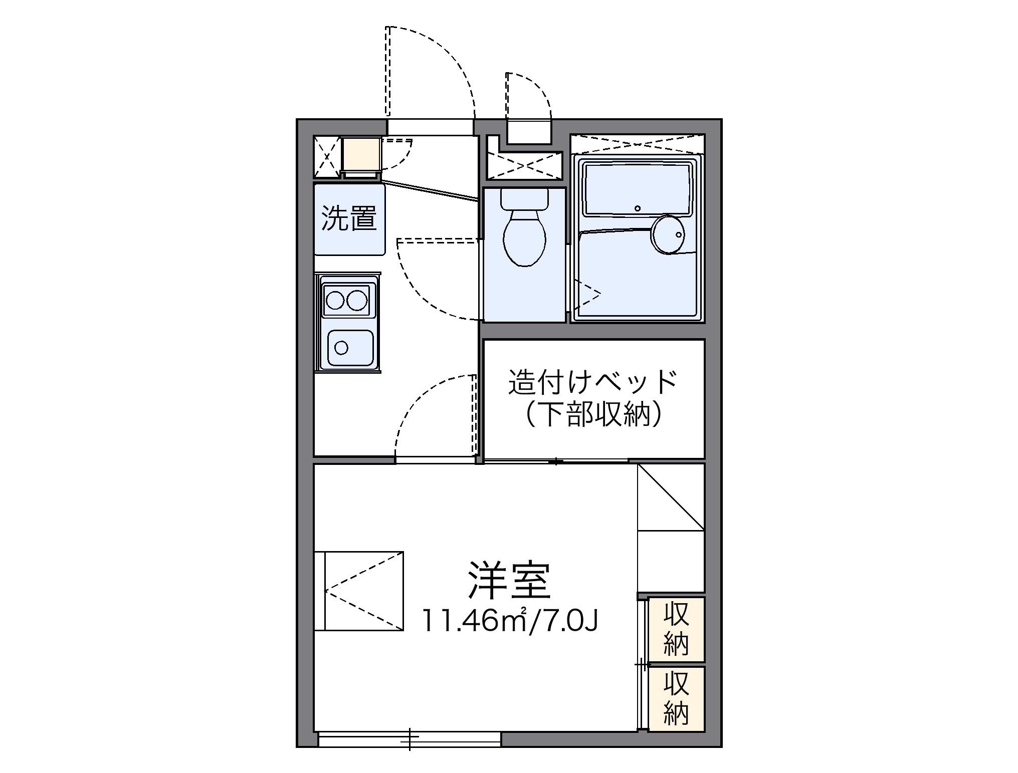 レオパレスホーリーラブ(1K/2階)の間取り写真
