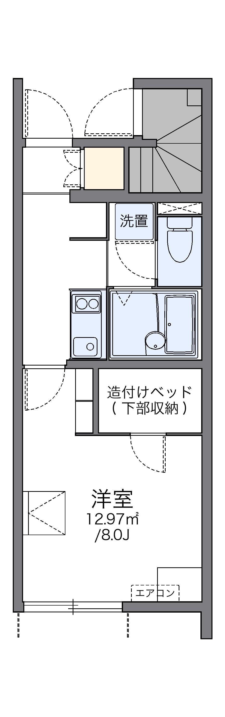 レオネクストオーガスタコート(1K/1階)の間取り写真