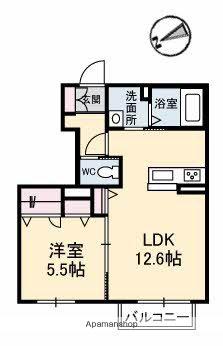 CASA VIVACE(1LDK/1階)の間取り写真