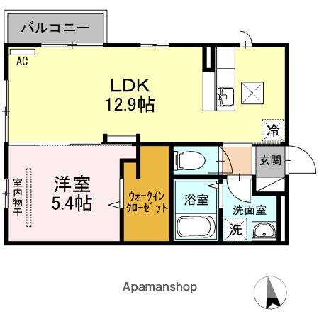 フェリオ(1LDK/2階)の間取り写真