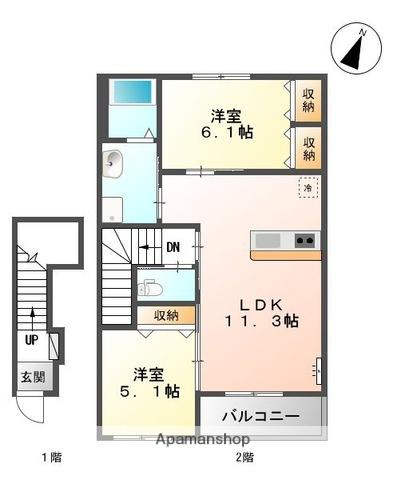 VAVOOM(2LDK/2階)の間取り写真